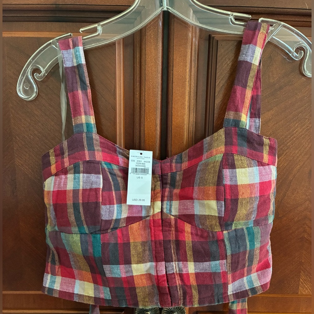 American Eagle Outfitters Plaid Crop Top - Multicolor